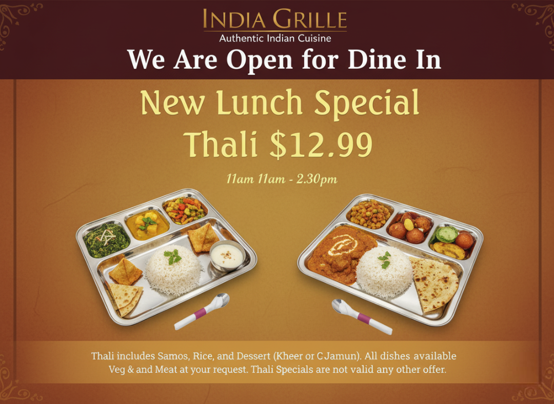 India Grille Special Offer Banner 2